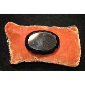 Antique Mourning Jet Glass R.K. Sew-on Buckle / Belt Embellishment